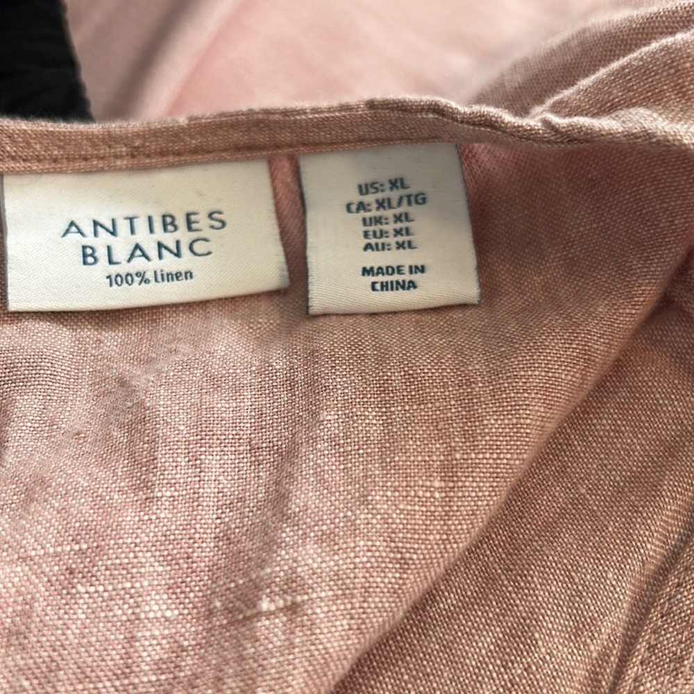 Light Mauve Pink Linen Tie-Shoulder Midi Dress - Picture 4 of 4